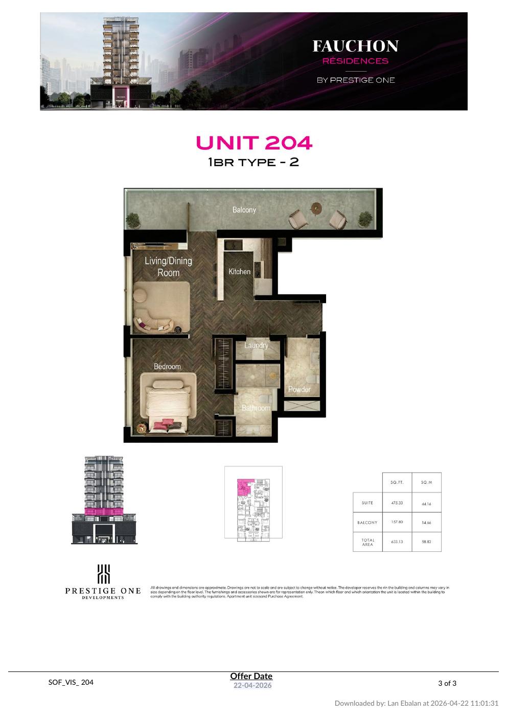 Plattegrond unit 204
